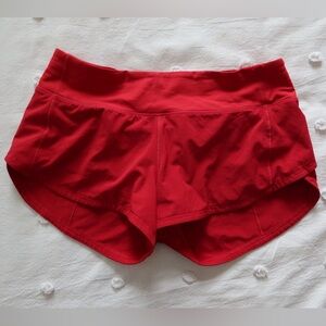 lululemon athletica Vibrant Red Athletic Shorts